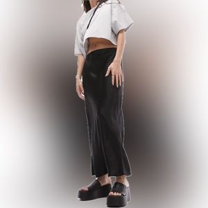 NWT Topshop satin bias midi skirt